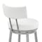 Armen Living Dalza Swivel Counter Stool in Cloud Finish with White Faux Leather 840254333567 - alternate 9